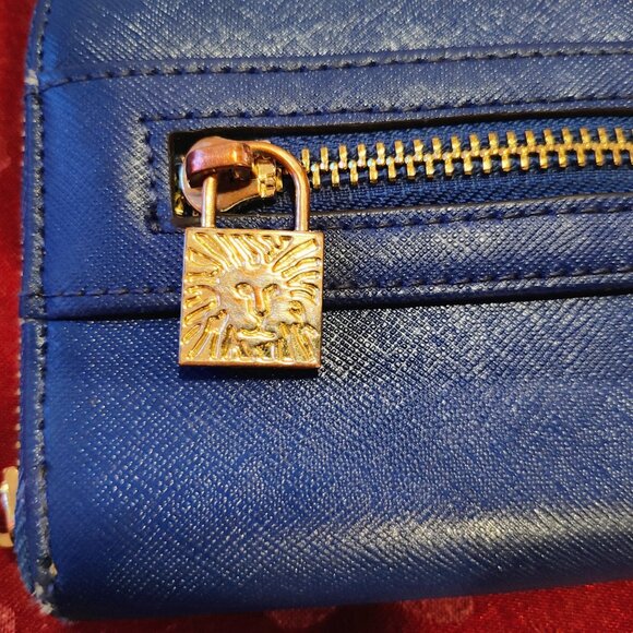 Anne Klein Blue Zip Around Long Wallet, Used - Picture 4 of 15